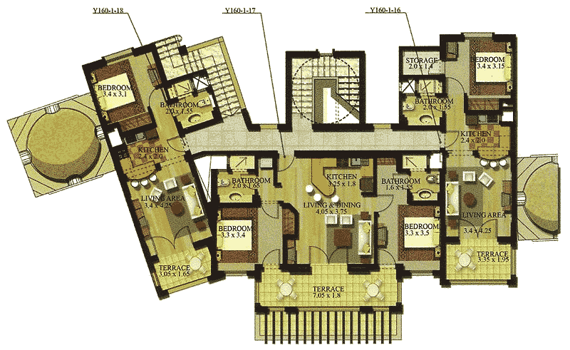 Apartments C  1. Etage